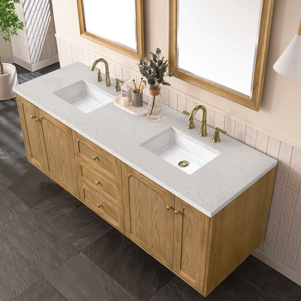 James Martin - Laurent 72" Double Vanity, Light Natural Oak w/ 3 CM Lime Delight Top - 545-V72-LNO-3LDL view 10