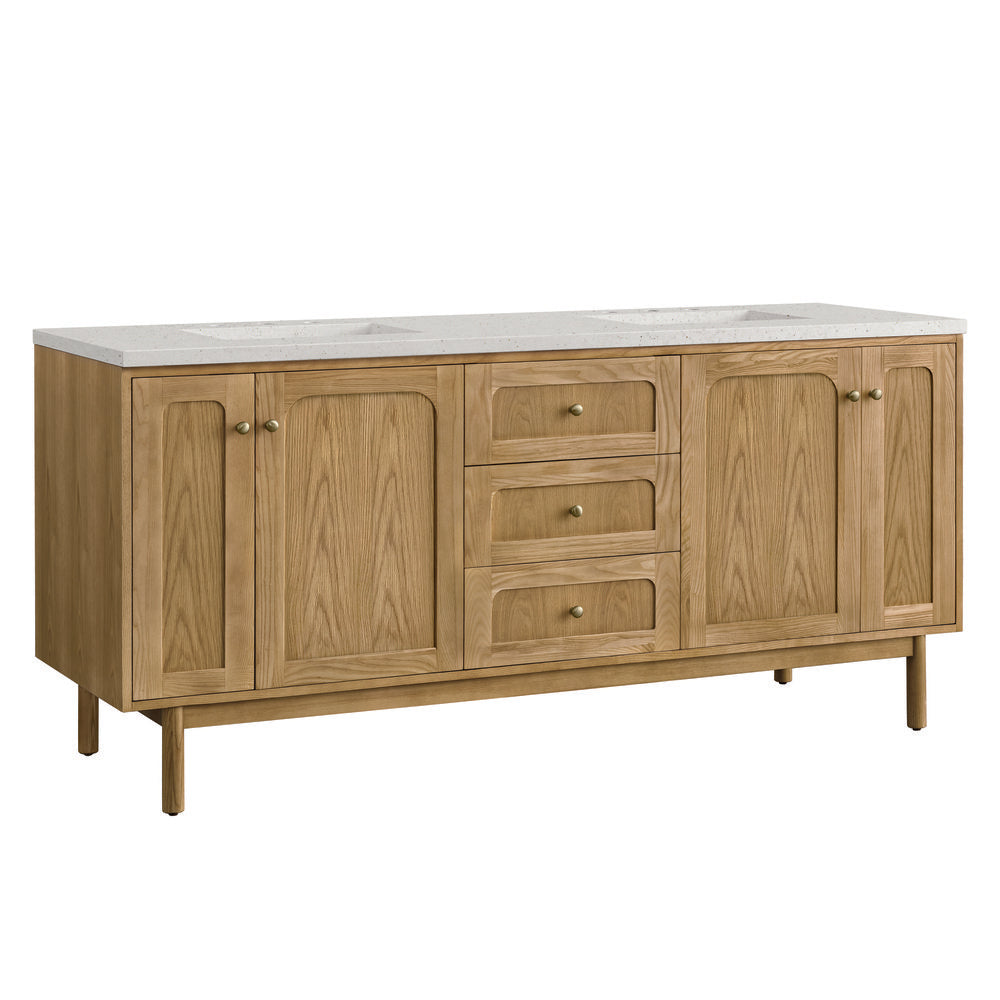 James Martin - Laurent 72" Double Vanity, Light Natural Oak w/ 3 CM Lime Delight Top - 545-V72-LNO-3LDL view 11