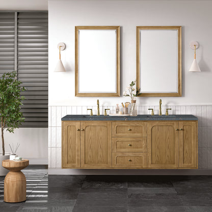 James Martin - Laurent 72" Double Vanity, Light Natural Oak w/ 3 CM Parisien Bleu Top - 545-V72-LNO-3PBL view 4