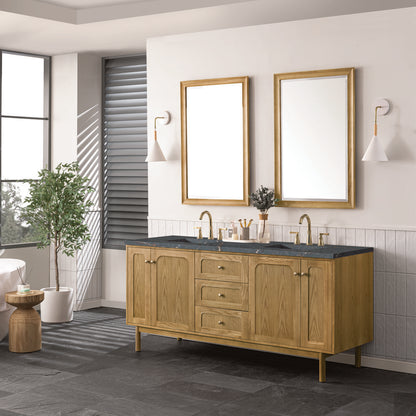 James Martin - Laurent 72" Double Vanity, Light Natural Oak w/ 3 CM Parisien Bleu Top - 545-V72-LNO-3PBL view 5