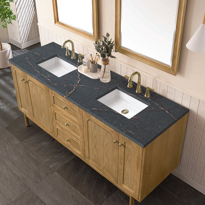 James Martin - Laurent 72" Double Vanity, Light Natural Oak w/ 3 CM Parisien Bleu Top - 545-V72-LNO-3PBL view 9