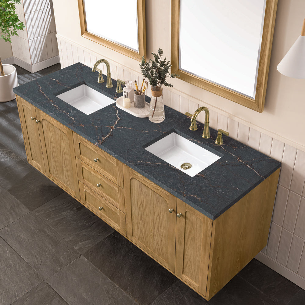 James Martin - Laurent 72" Double Vanity, Light Natural Oak w/ 3 CM Parisien Bleu Top - 545-V72-LNO-3PBL view 10