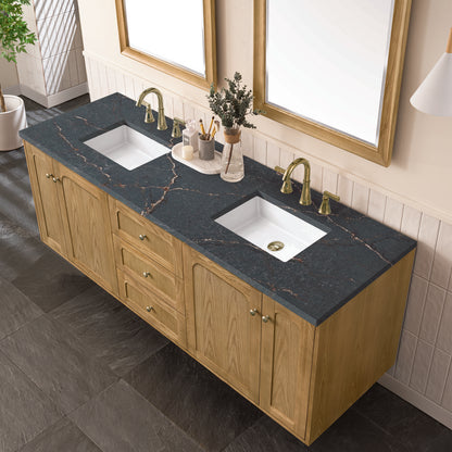 James Martin - Laurent 72" Double Vanity, Light Natural Oak w/ 3 CM Parisien Bleu Top - 545-V72-LNO-3PBL view 10
