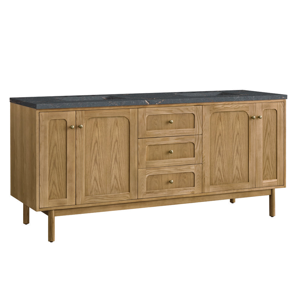 James Martin - Laurent 72" Double Vanity, Light Natural Oak w/ 3 CM Parisien Bleu Top - 545-V72-LNO-3PBL view 11