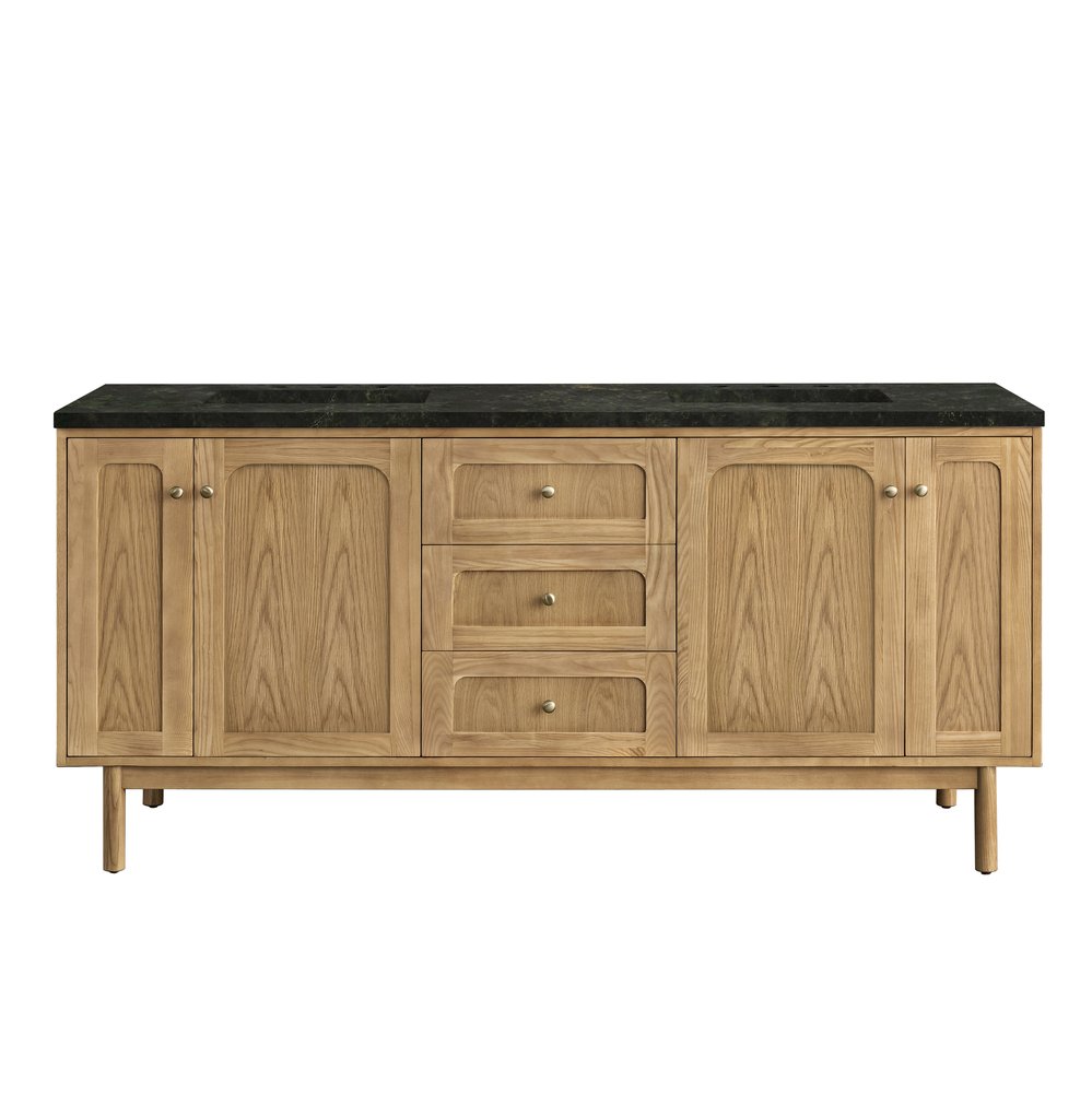 James Martin - Laurent 72" Double Vanity, Light Natural Oak, w/ 3 CM Phantome Eclos Top - 545-V72-LNO-3PHT view 2