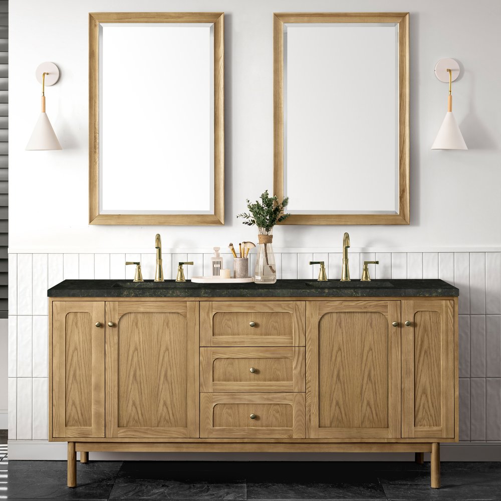 James Martin - Laurent 72" Double Vanity, Light Natural Oak, w/ 3 CM Phantome Eclos Top - 545-V72-LNO-3PHT view 5