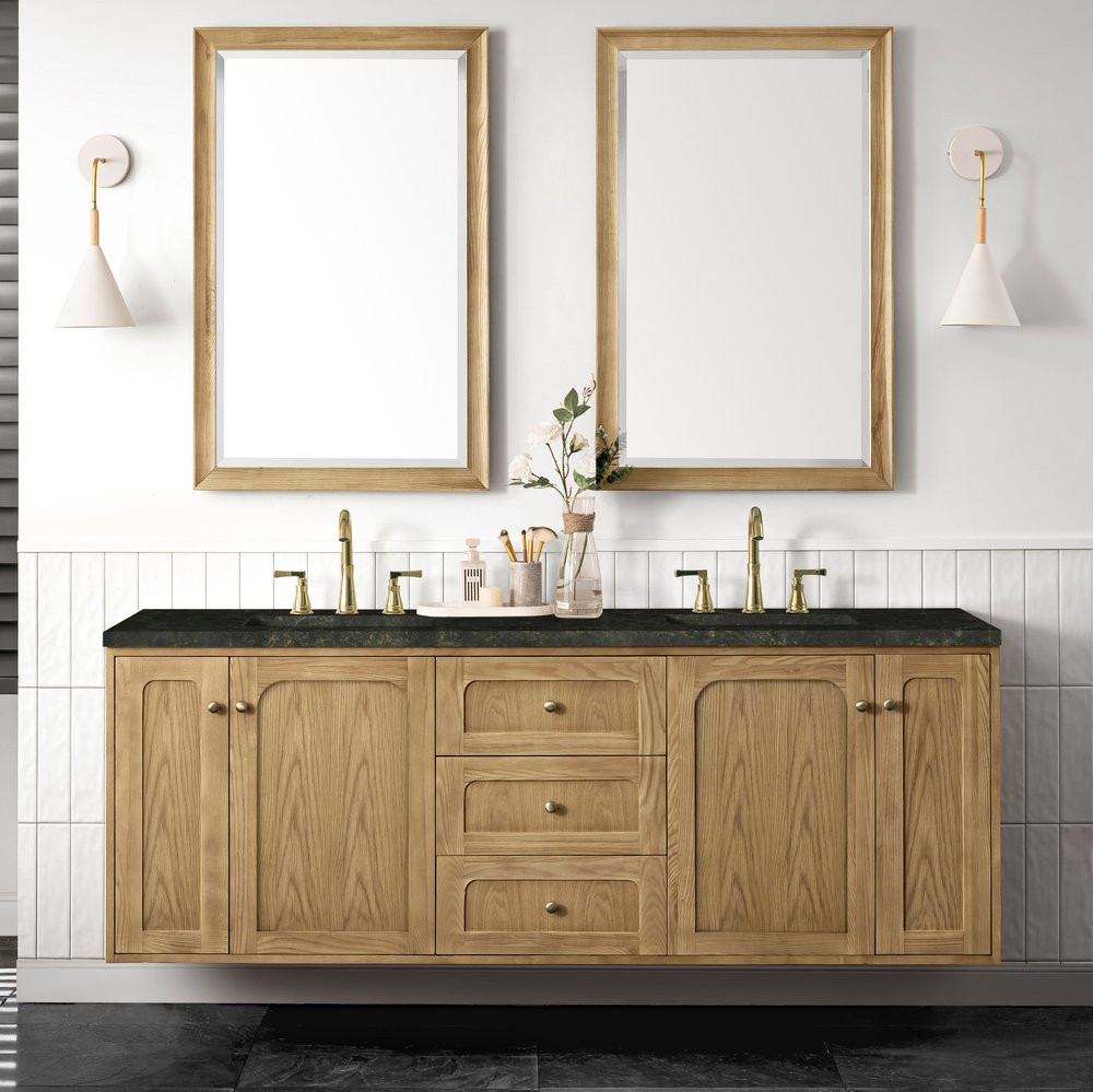 James Martin - Laurent 72" Double Vanity, Light Natural Oak, w/ 3 CM Phantome Eclos Top - 545-V72-LNO-3PHT view 6