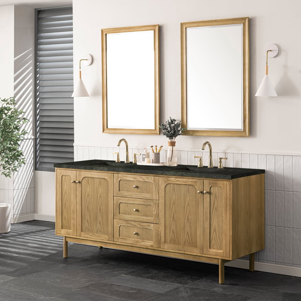 James Martin - Laurent 72" Double Vanity, Light Natural Oak, w/ 3 CM Phantome Eclos Top - 545-V72-LNO-3PHT view 7