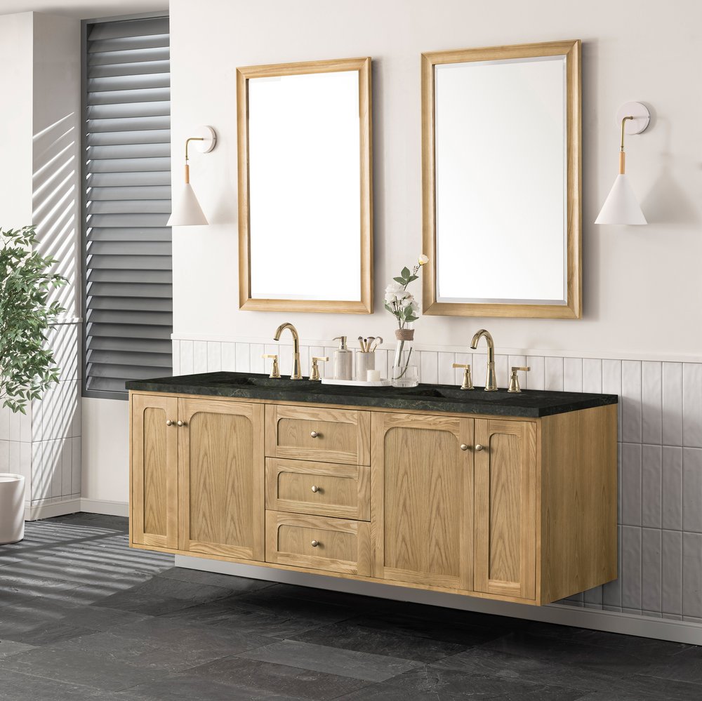 James Martin - Laurent 72" Double Vanity, Light Natural Oak, w/ 3 CM Phantome Eclos Top - 545-V72-LNO-3PHT view 8