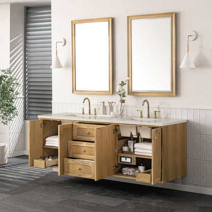 James Martin - Laurent 72" Double Vanity, Light Natural Oak, w/ 3 CM Siberian Silestone Top - 545-V72-LNO-3SFR view 10