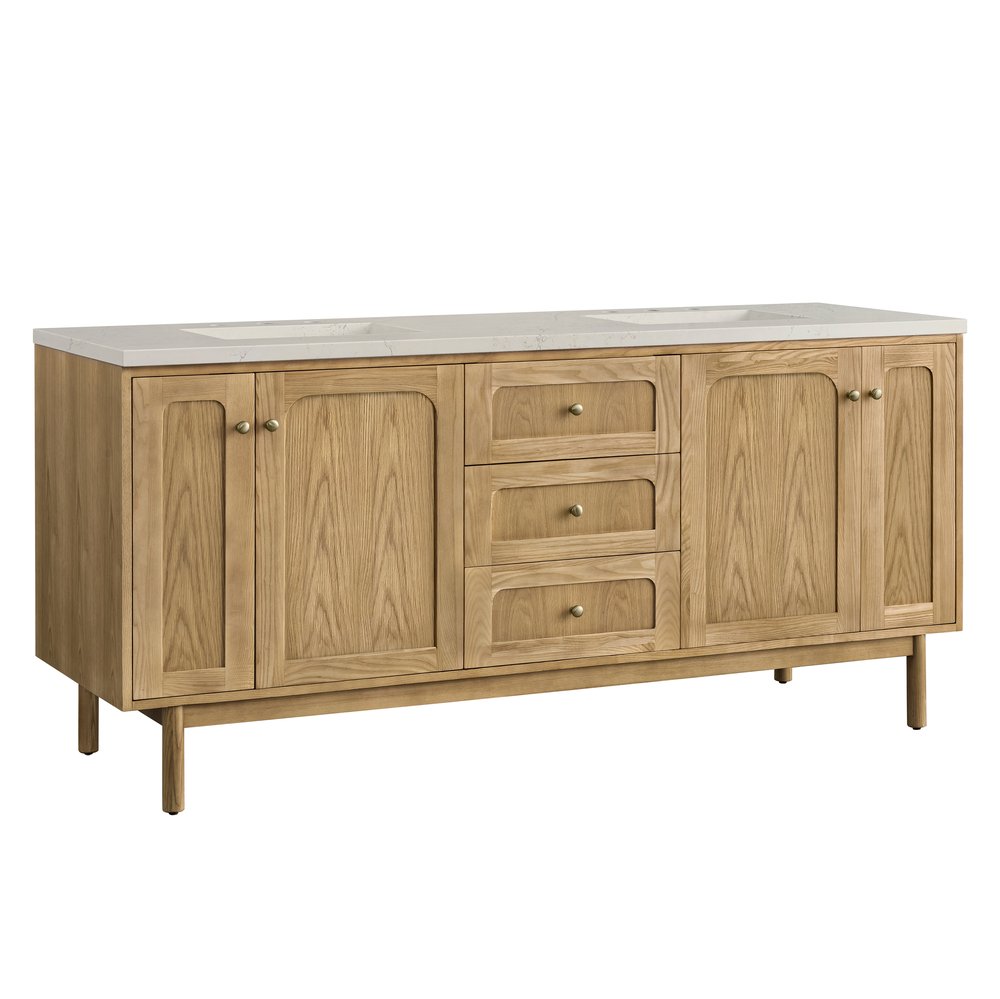 James Martin - Laurent 72" Double Vanity, Light Natural Oak, w/ 3 CM Siberian Silestone Top - 545-V72-LNO-3SFR view 13