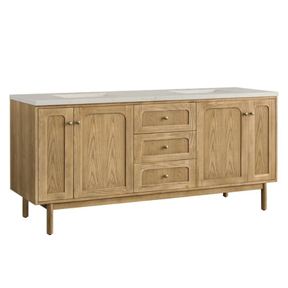 James Martin - Laurent 72" Double Vanity, Light Natural Oak, w/ 3 CM Siberian Silestone Top - 545-V72-LNO-3SFR view 13