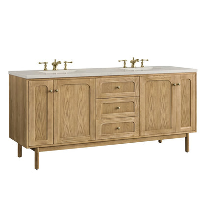 James Martin - Laurent 72" Double Vanity, Light Natural Oak, w/ 3 CM Siberian Silestone Top - 545-V72-LNO-3SFR view 14