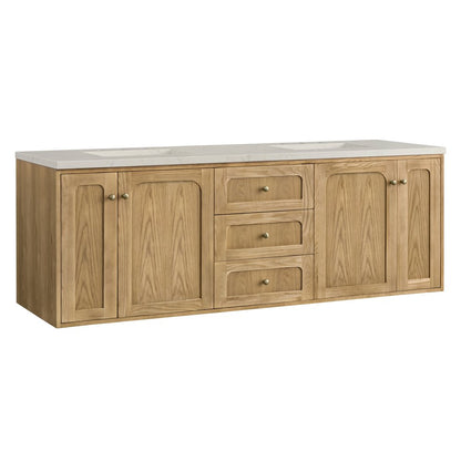 James Martin - Laurent 72" Double Vanity, Light Natural Oak, w/ 3 CM Siberian Silestone Top - 545-V72-LNO-3SFR view 16