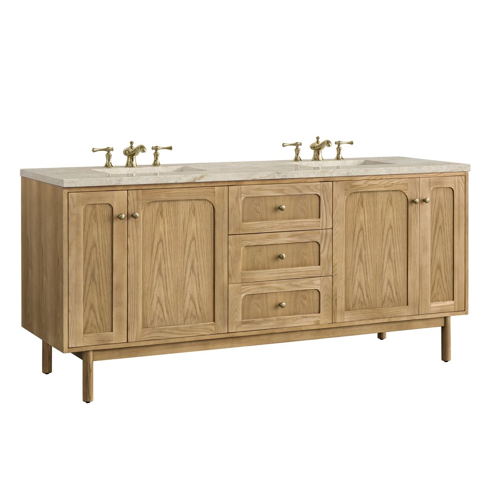 James Martin - Laurent 72" Double Vanity, Light Natural Oak, w/ 3 CM Tajnar Eclos Top - 545-V72-LNO-3TJR view 14