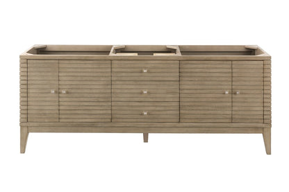 James Martin - Linear 72" Double Vanity Whitewashed Walnut - 210-V72D-WW view 1
