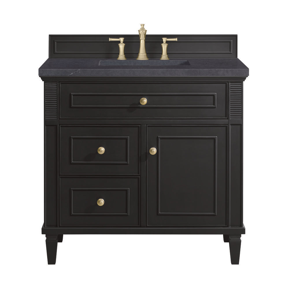 James Martin - Lorelai 36" Single Vanity, Black Onyx w/ 3 CM Charcoal Soapstone Silestone Top - 424-V36-BKO-3CSP view 1