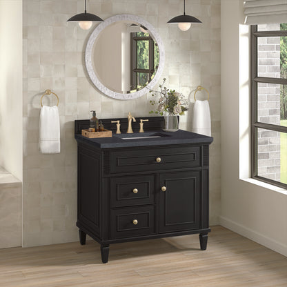 James Martin - Lorelai 36" Single Vanity, Black Onyx w/ 3 CM Charcoal Soapstone Silestone Top - 424-V36-BKO-3CSP view 4