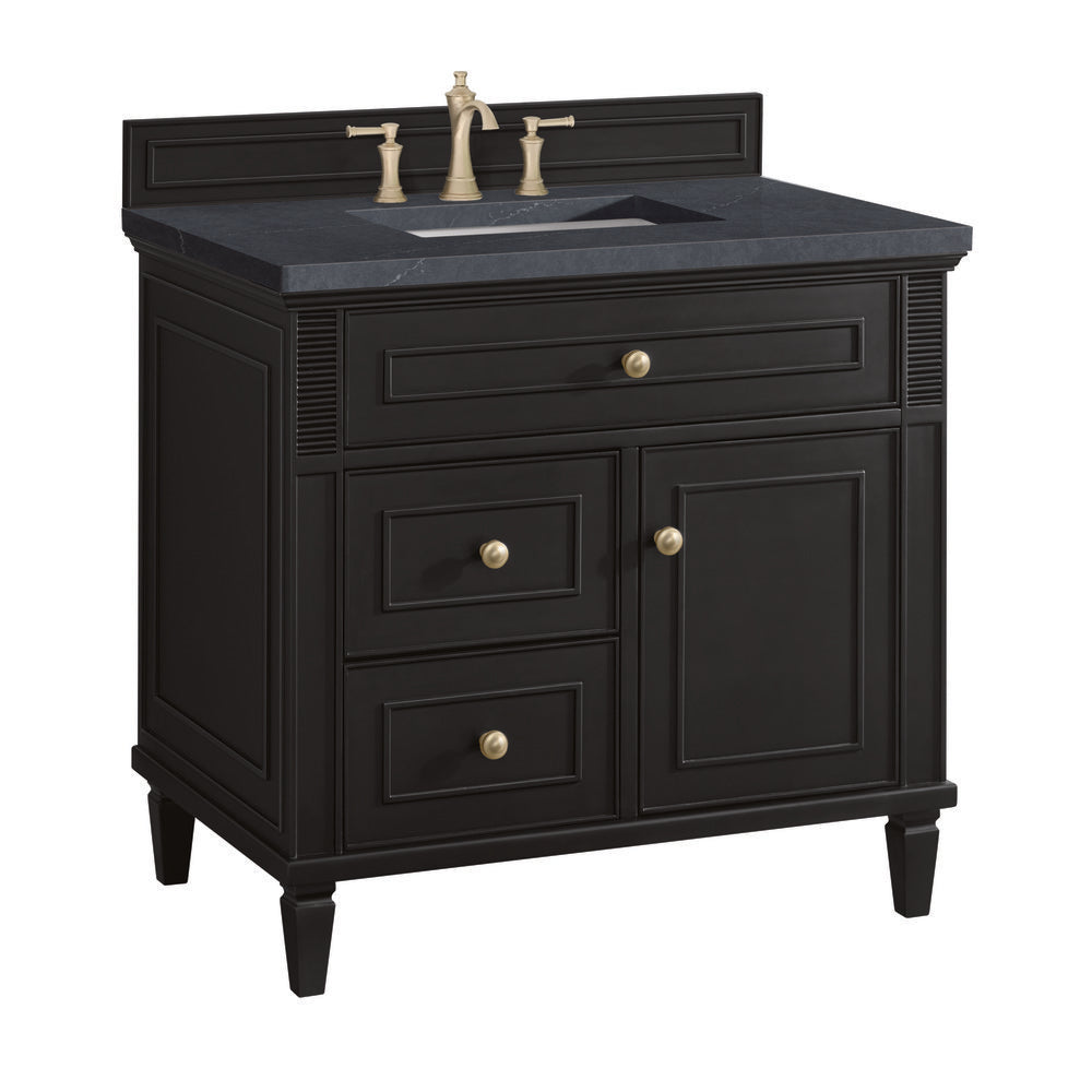 James Martin - Lorelai 36" Single Vanity, Black Onyx w/ 3 CM Charcoal Soapstone Silestone Top - 424-V36-BKO-3CSP view 10