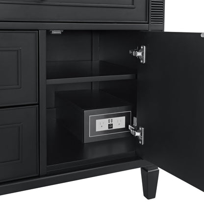 James Martin - Lorelai 36" Single Vanity, Black Onyx w/ 3 CM Charcoal Soapstone Silestone Top - 424-V36-BKO-3CSP view 12
