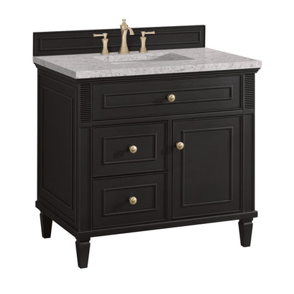 James Martin - Lorelai 36" Single Vanity, Black Onyx w/ 3 CM Eternal Jasmine Pearl Silestone Top - 424-V36-BKO-3EJP view 10