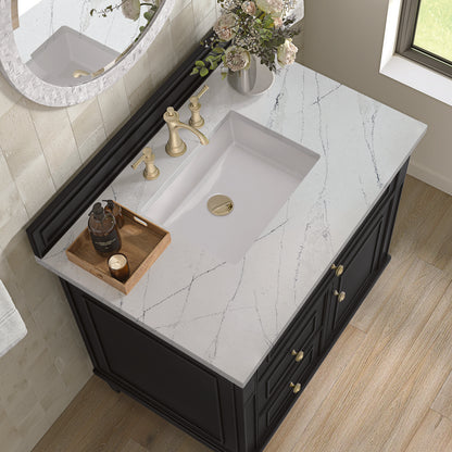 James Martin - Lorelai 36" Single Vanity, Black Onyx w/ 3 CM Ethereal Noctis Silestone Top - 424-V36-BKO-3ENC view 7