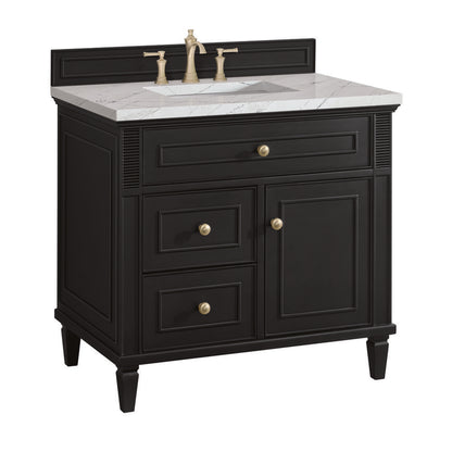 James Martin - Lorelai 36" Single Vanity, Black Onyx w/ 3 CM Ethereal Noctis Silestone Top - 424-V36-BKO-3ENC view 10