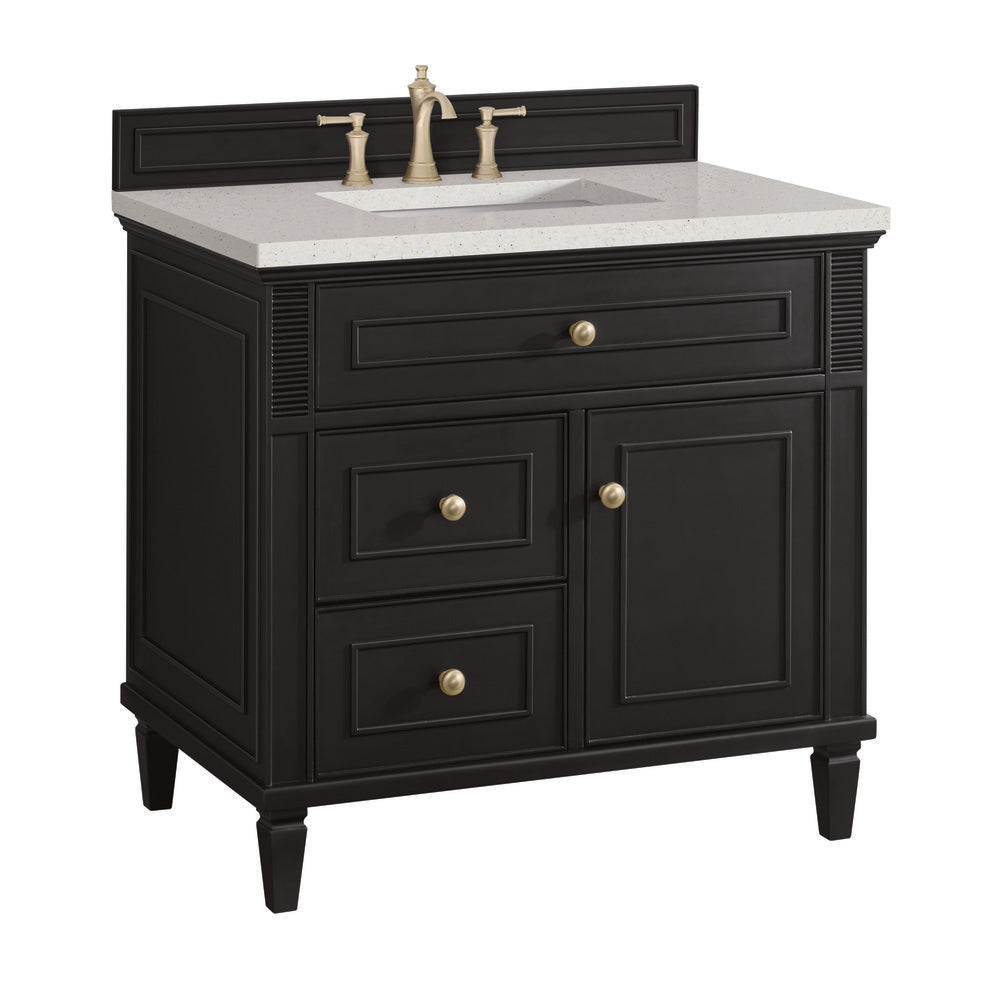 James Martin - Lorelai 36" Single Vanity, Black Onyx w/ 3 CM Lime Delight Silestone Top - 424-V36-BKO-3LDL view 10