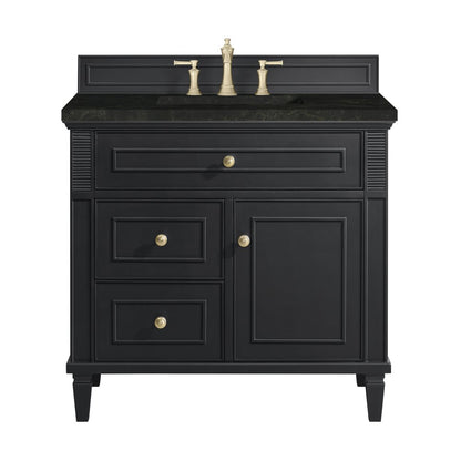 James Martin - Lorelai 36" Single Vanity, Black Onyx, w/ 3 CM Phantome Eclos Top - 424-V36-BKO-3PHT view 1