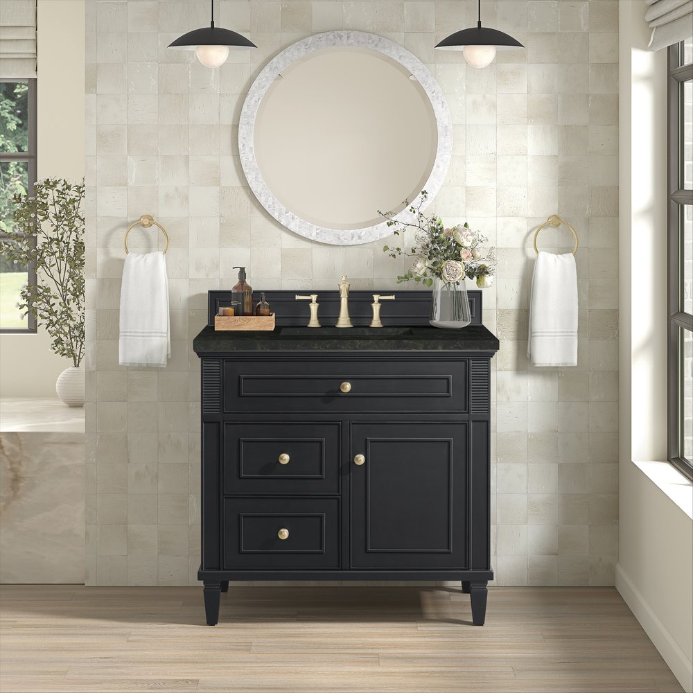 James Martin - Lorelai 36" Single Vanity, Black Onyx, w/ 3 CM Phantome Eclos Top - 424-V36-BKO-3PHT view 3