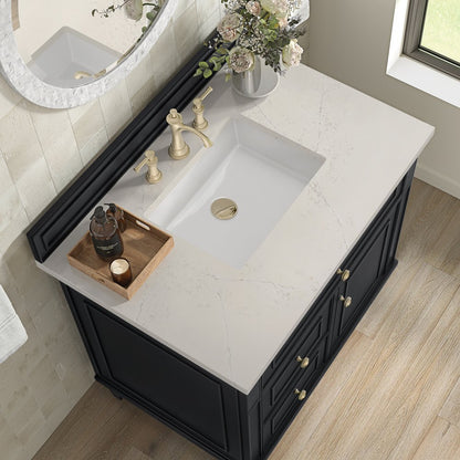 James Martin - Lorelai 36" Single Vanity, Black Onyx, w/ 3 CM Siberian Silestone Top - 424-V36-BKO-3SFR view 7