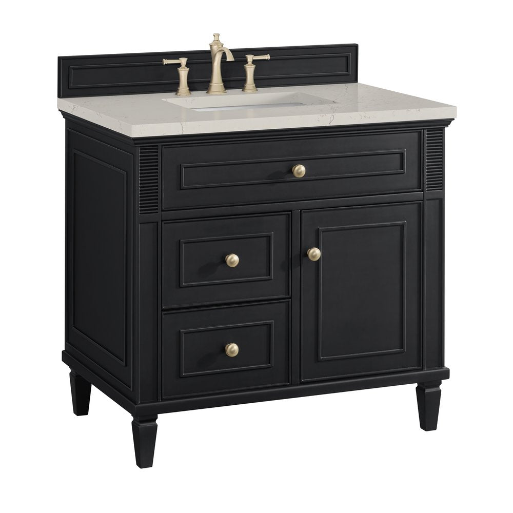 James Martin - Lorelai 36" Single Vanity, Black Onyx, w/ 3 CM Siberian Silestone Top - 424-V36-BKO-3SFR view 10