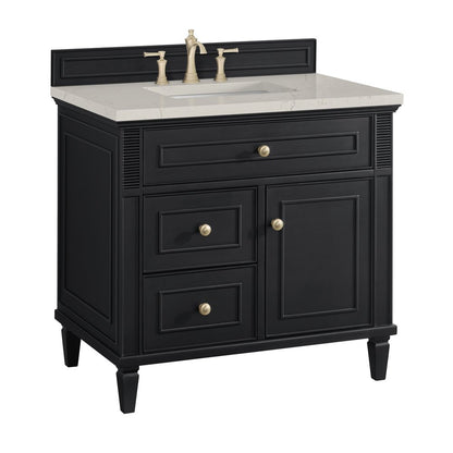 James Martin - Lorelai 36" Single Vanity, Black Onyx, w/ 3 CM Siberian Silestone Top - 424-V36-BKO-3SFR view 10