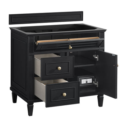 James Martin - Lorelai 36" Single Vanity, Black Onyx, w/ 3 CM Tajnar Eclos Top - 424-V36-BKO-3TJR view 8