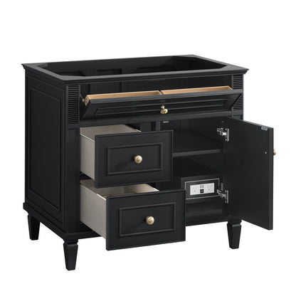 James Martin - Lorelai 36" Single Vanity, Black Onyx w/ 3 CM White Zeus Silestone Top - 424-V36-BKO-3WZ view 10