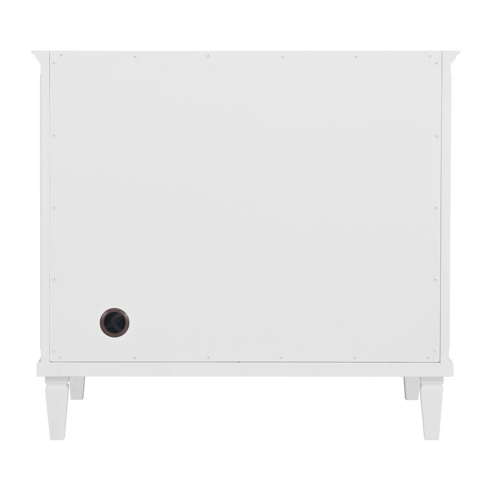 James Martin - Lorelai 36" Single Vanity, Bright White w/ 3 CM Carrara White Marble Top - 424-V36-BW-3CAR view 9