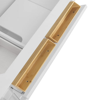 James Martin - Lorelai 36" Single Vanity, Bright White w/ 3 CM Carrara White Marble Top - 424-V36-BW-3CAR view 14
