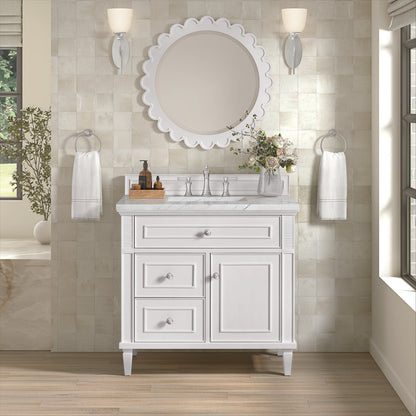 James Martin - Lorelai 36" Single Vanity, Bright White w/ 3 CM Ethereal Noctis Silestone Top - 424-V36-BW-3ENC view 3