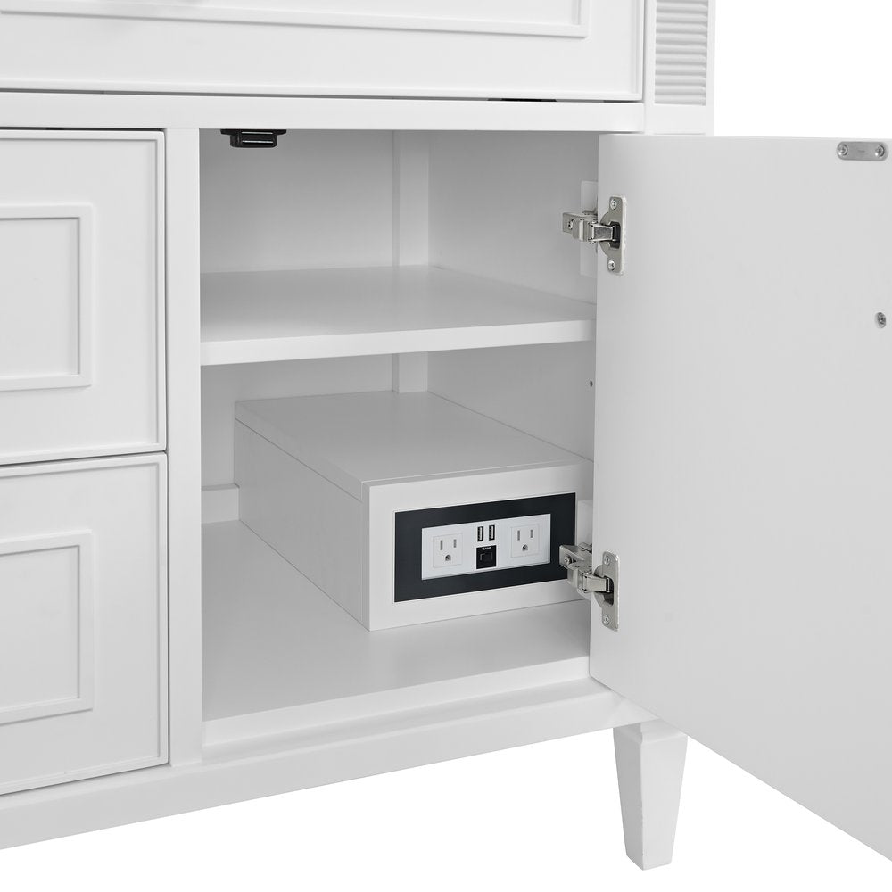 James Martin - Lorelai 36" Single Vanity, Bright White w/ 3 CM Ethereal Noctis Silestone Top - 424-V36-BW-3ENC view 12