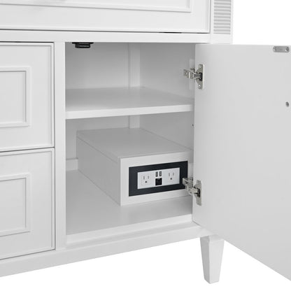 James Martin - Lorelai 36" Single Vanity, Bright White w/ 3 CM Lime Delight Silestone Top - 424-V36-BW-3LDL view 12