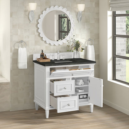 James Martin - Lorelai 36" Single Vanity, Bright White, w/ 3 CM Phantome Eclos Top - 424-V36-BW-3PHT view 5