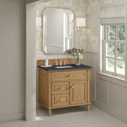 James Martin - Lorelai 36" Single Vanity, Light Natural Oak w/ 3 CM Charcoal Soapstone Silestone Top - 424-V36-LNO-3CSP view 4