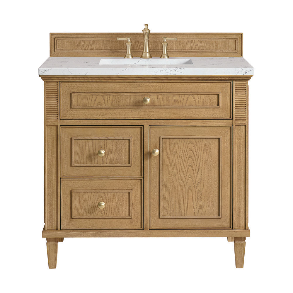 James Martin - Lorelai 36" Single Vanity, Light Natural Oak w/ 3 CM Ethereal Noctis Silestone Top - 424-V36-LNO-3ENC view 1