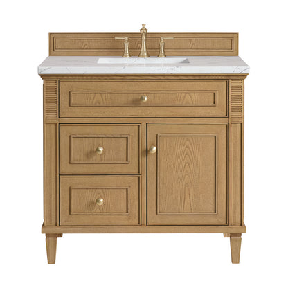 James Martin - Lorelai 36" Single Vanity, Light Natural Oak w/ 3 CM Ethereal Noctis Silestone Top - 424-V36-LNO-3ENC view 1