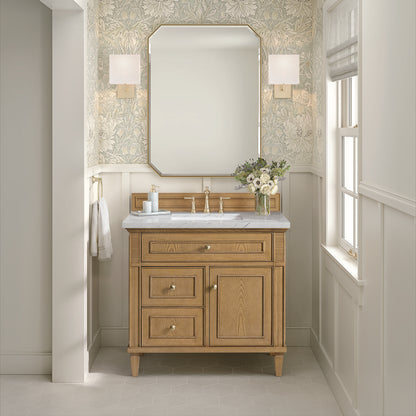 James Martin - Lorelai 36" Single Vanity, Light Natural Oak w/ 3 CM Ethereal Noctis Silestone Top - 424-V36-LNO-3ENC view 3