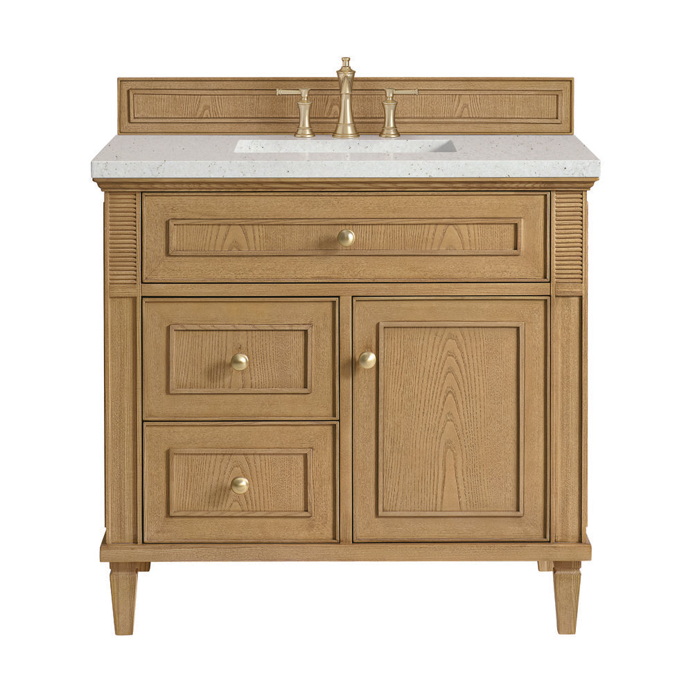 James Martin - Lorelai 36" Single Vanity, Light Natural Oak w/ 3 CM Lime Delight Silestone Top - 424-V36-LNO-3LDL view 1