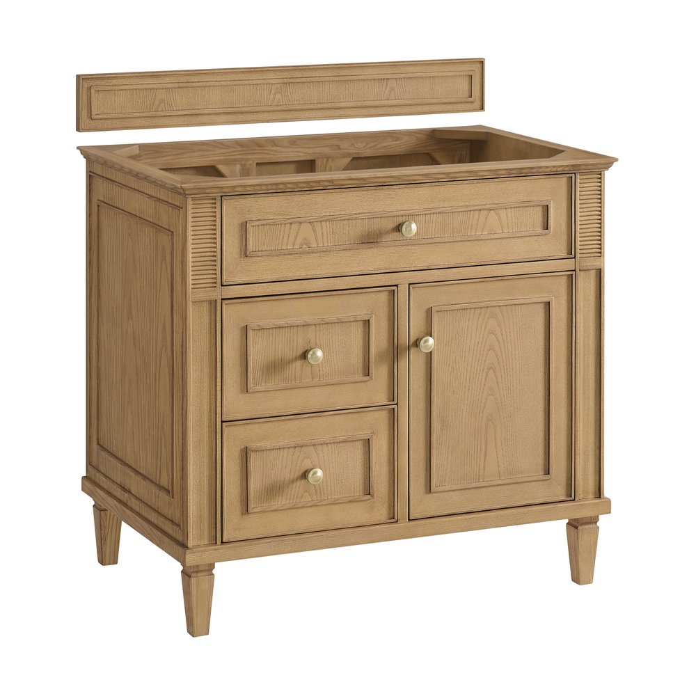 James Martin - Lorelai 36" Single Vanity, Light Natural Oak w/ 3 CM Lime Delight Silestone Top - 424-V36-LNO-3LDL view 2