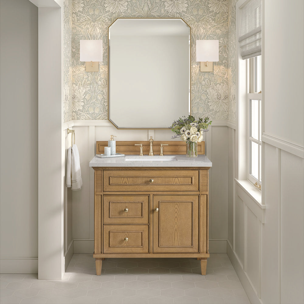 James Martin - Lorelai 36" Single Vanity, Light Natural Oak w/ 3 CM Lime Delight Silestone Top - 424-V36-LNO-3LDL view 3