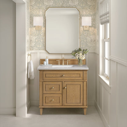 James Martin - Lorelai 36" Single Vanity, Light Natural Oak w/ 3 CM Lime Delight Silestone Top - 424-V36-LNO-3LDL view 3