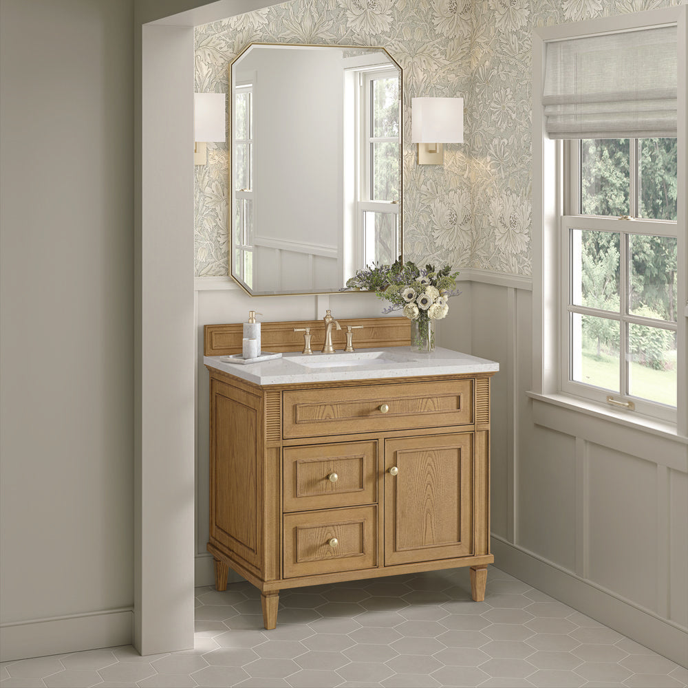 James Martin - Lorelai 36" Single Vanity, Light Natural Oak w/ 3 CM Lime Delight Silestone Top - 424-V36-LNO-3LDL view 4